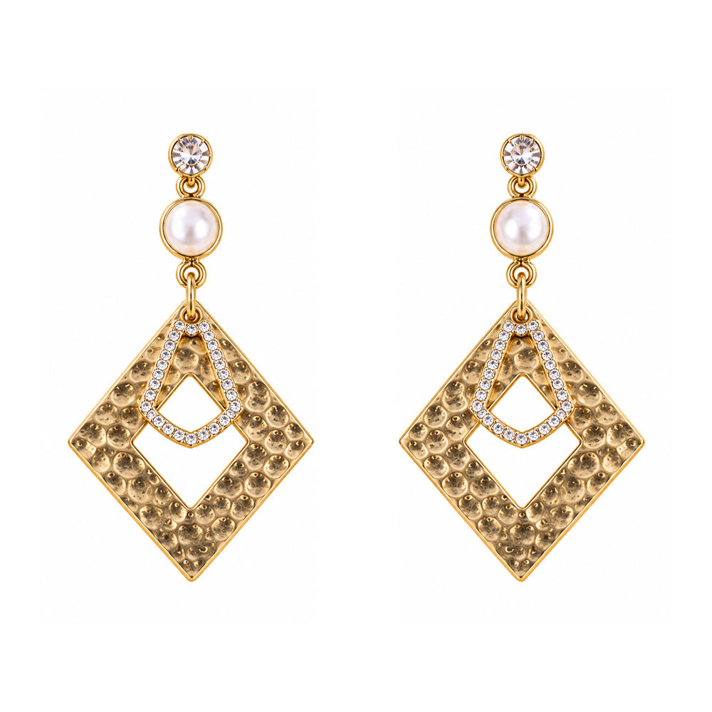 Desert Bloom- Diamond shaped Dangler earrings