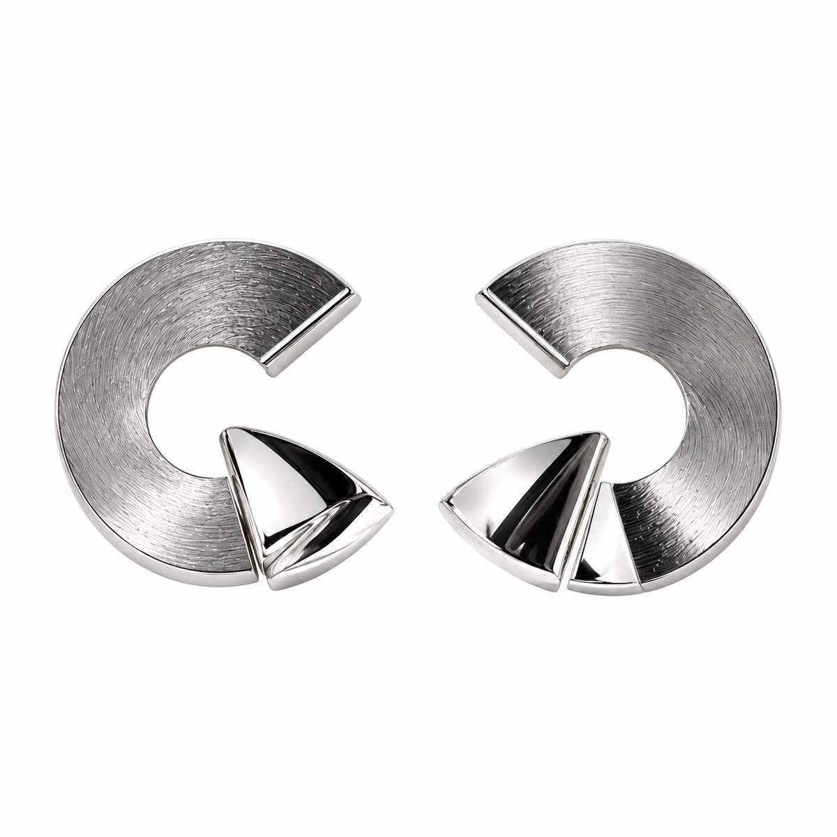 Joyful Thread- Silver circular Hoop earrings