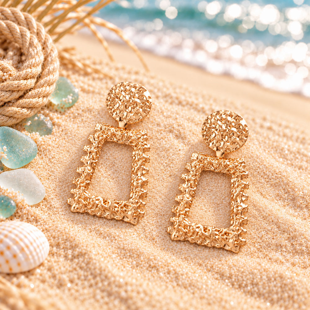Golden Hues- Metallic golden dangler earrings