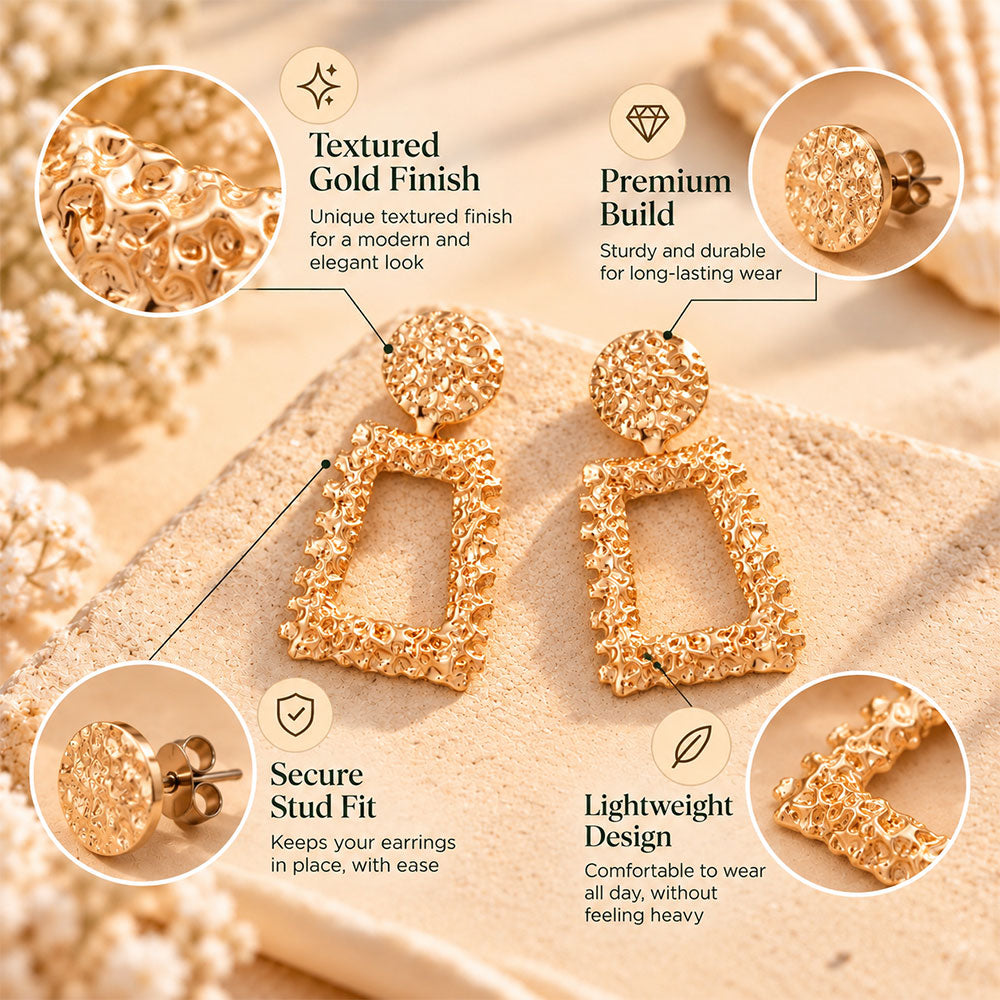 Golden Hues- Metallic golden dangler earrings