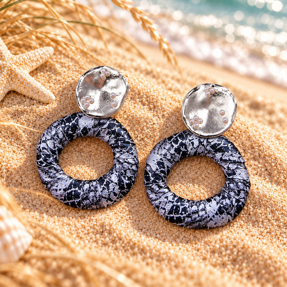 Horizon Bloom- Barble textured Dangler Earrings