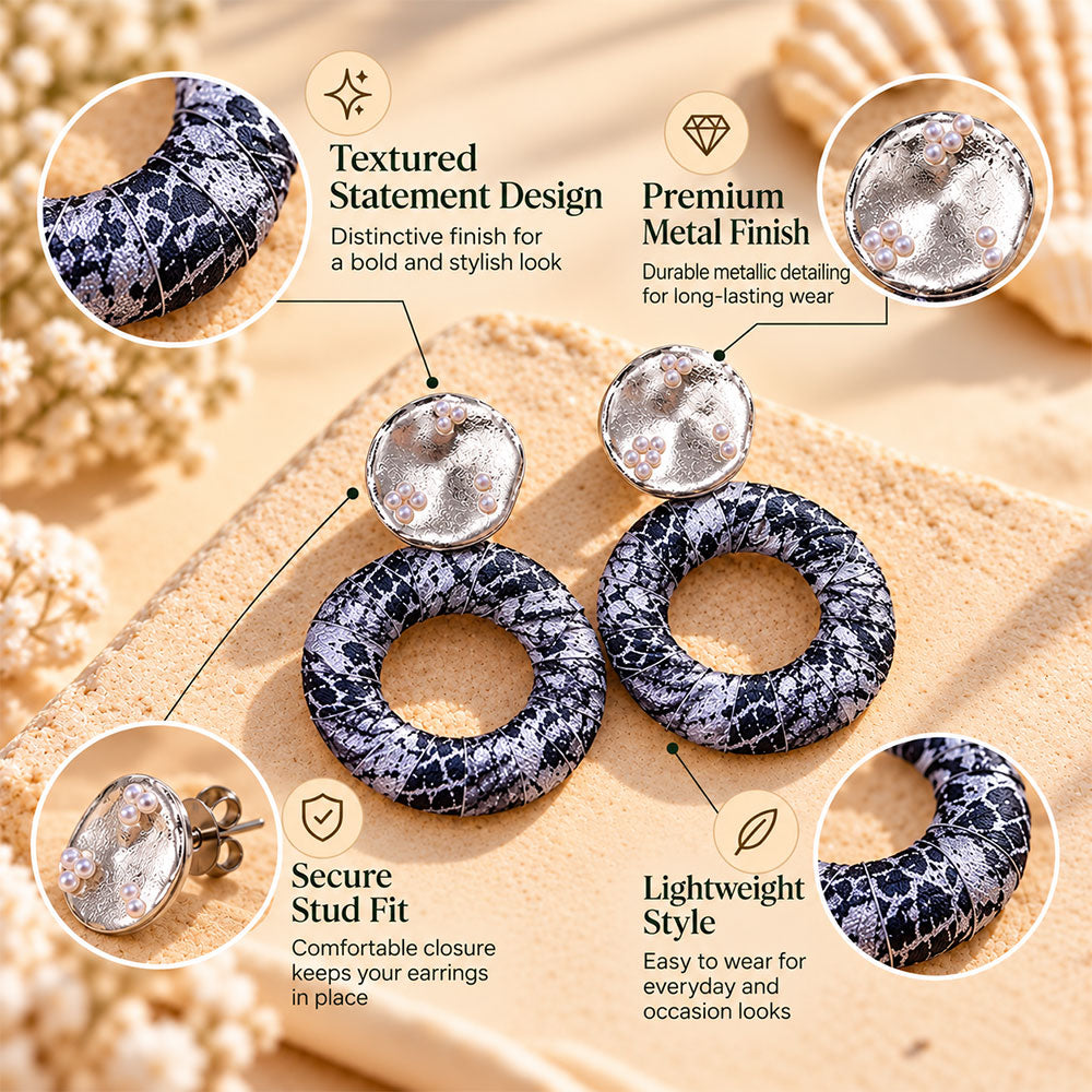 Horizon Bloom- Barble textured Dangler Earrings