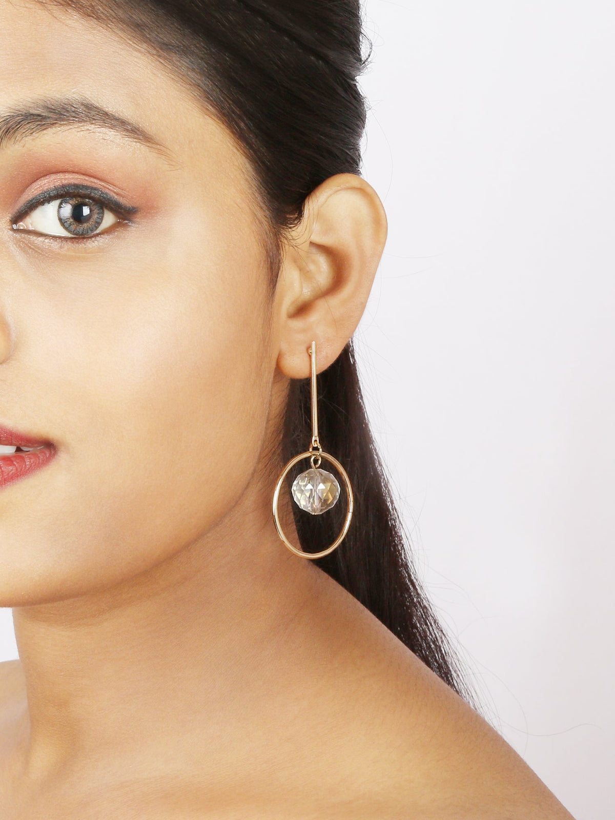 Light Thread- Stone studded Dangler earrings