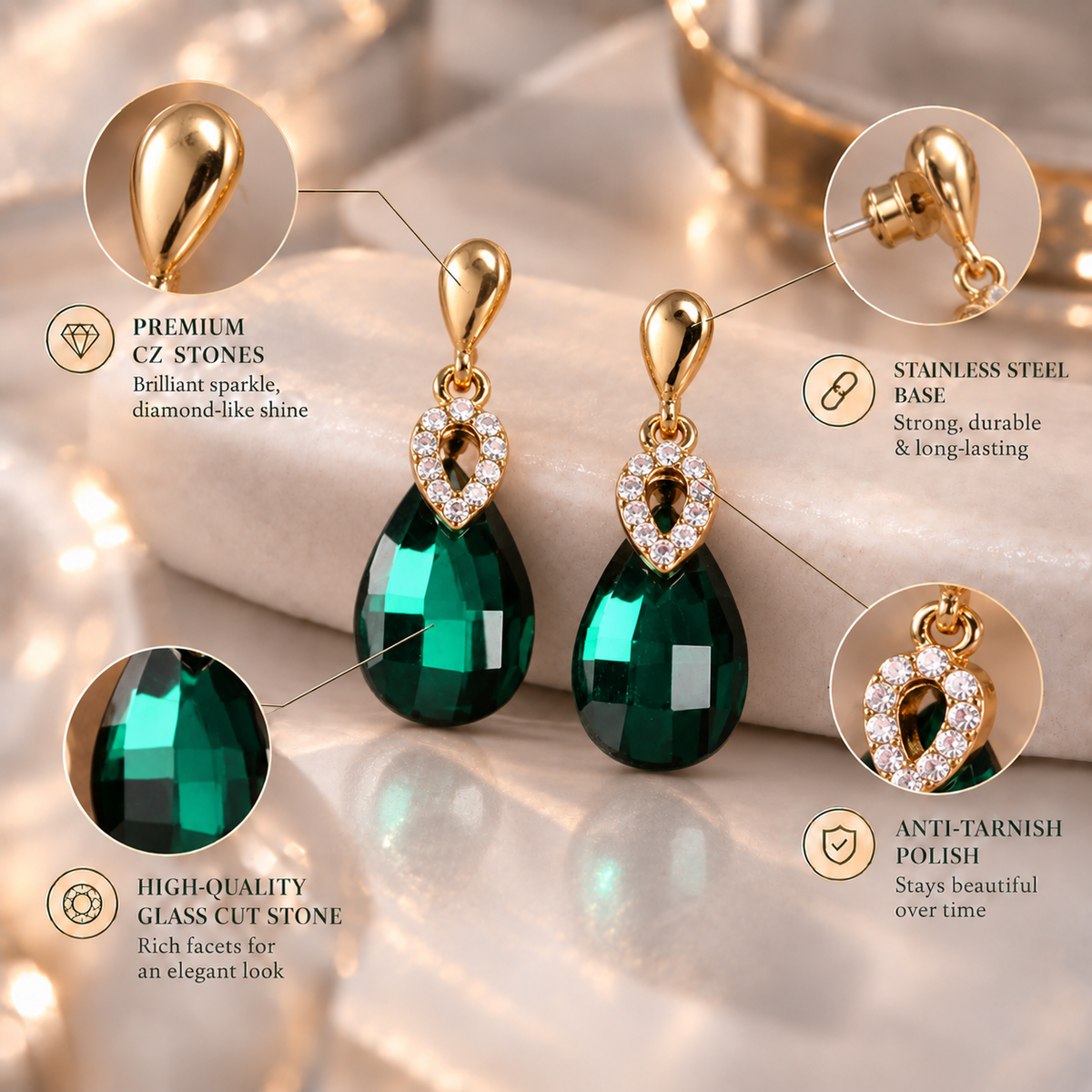 Dazzeling Diva- Stone Studded dangler earrings