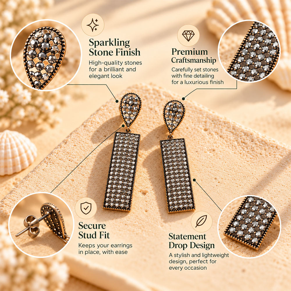 Eternal Glow- Stone studded dangler earrings