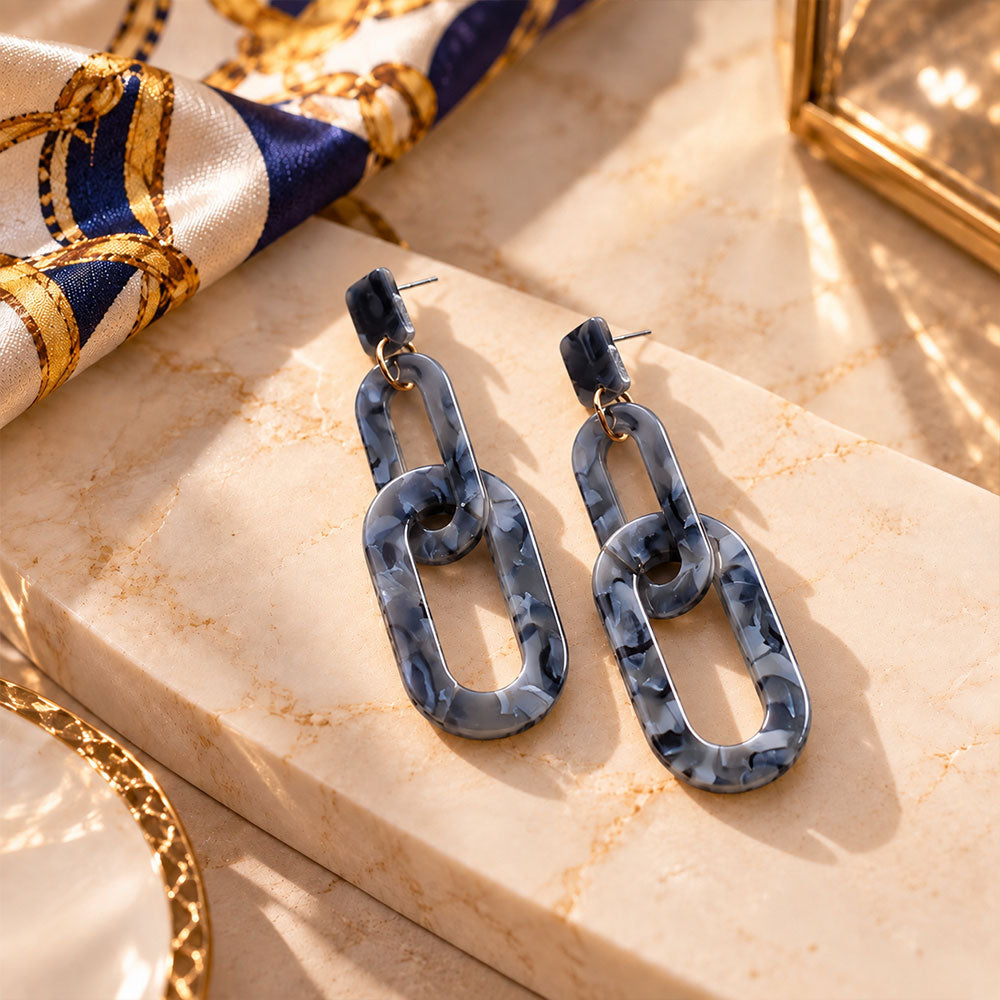 Earth Vein- Marble textured Dangler earrings