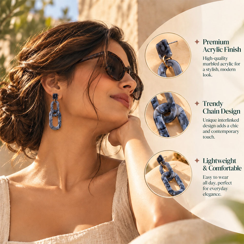 Earth Vein- Marble textured Dangler earrings