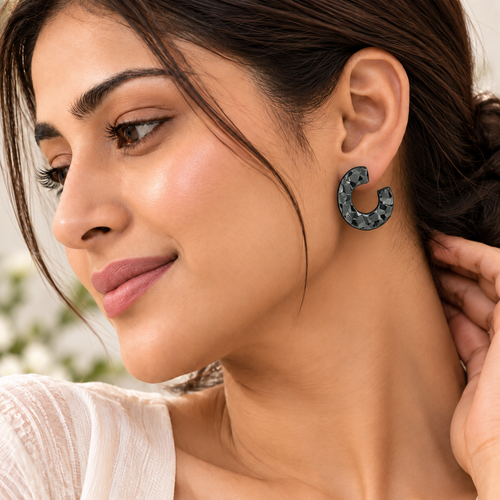 Bare Marble- Marble textured stud earrings