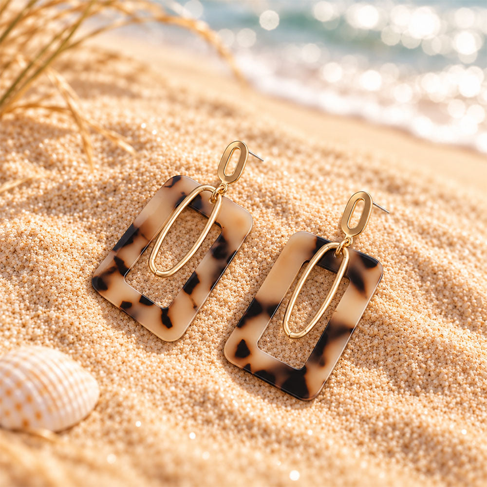 Soft Stone- Marble textured Dangler earrings
