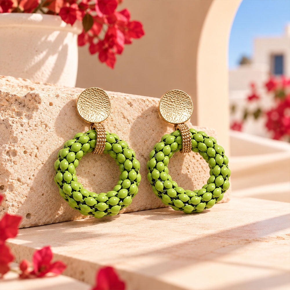 Radiant Blossom- Textured Dangler Earrings