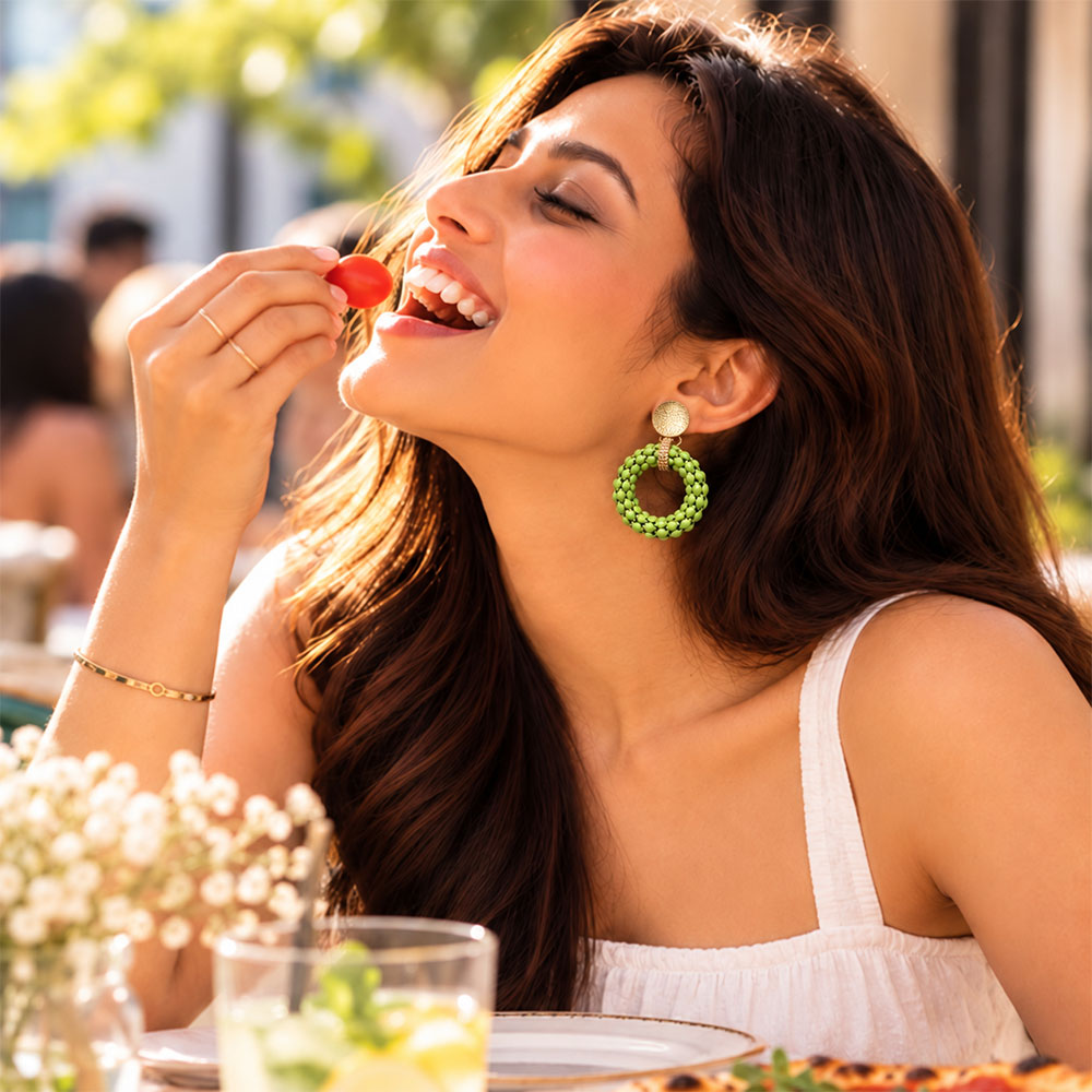 Radiant Blossom- Textured Dangler Earrings