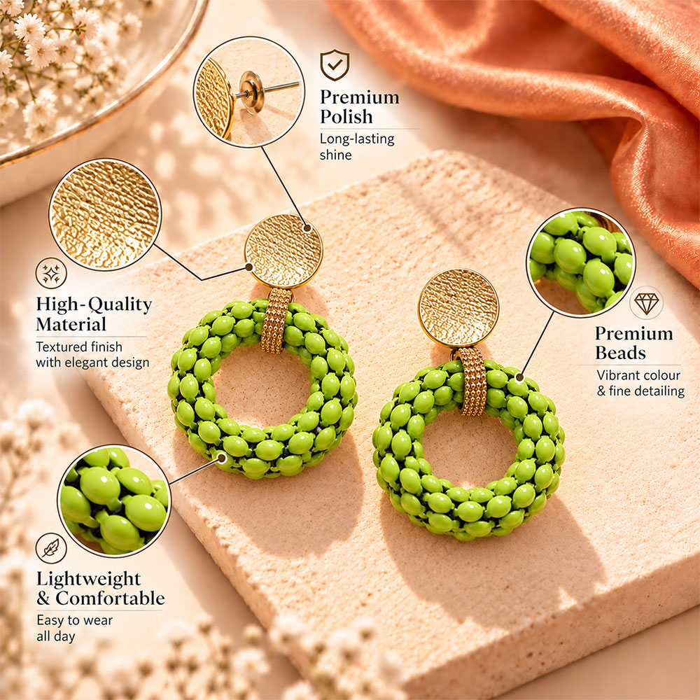 Radiant Blossom- Textured Dangler Earrings