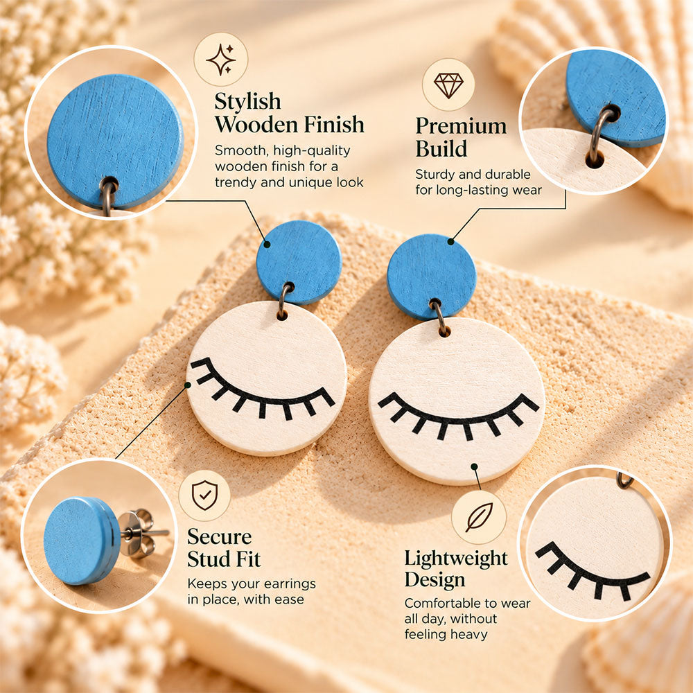 Earth Edit- Wooden dangler earrings