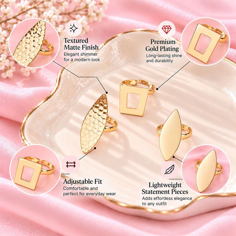 Golden polished Rings