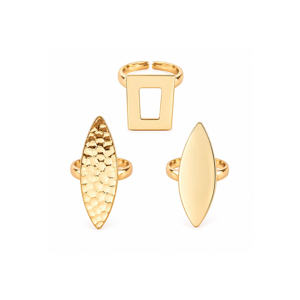 Golden polished Rings