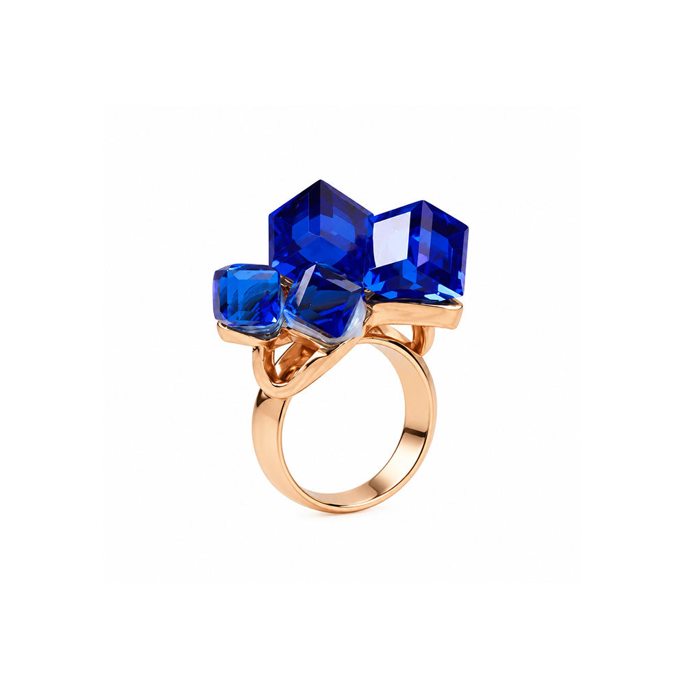 Crystal Loop- Stone studded metal ring