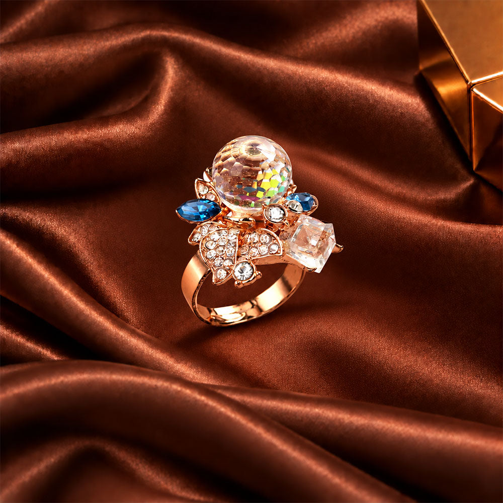 Luna Gleam- Stone studded metal ring