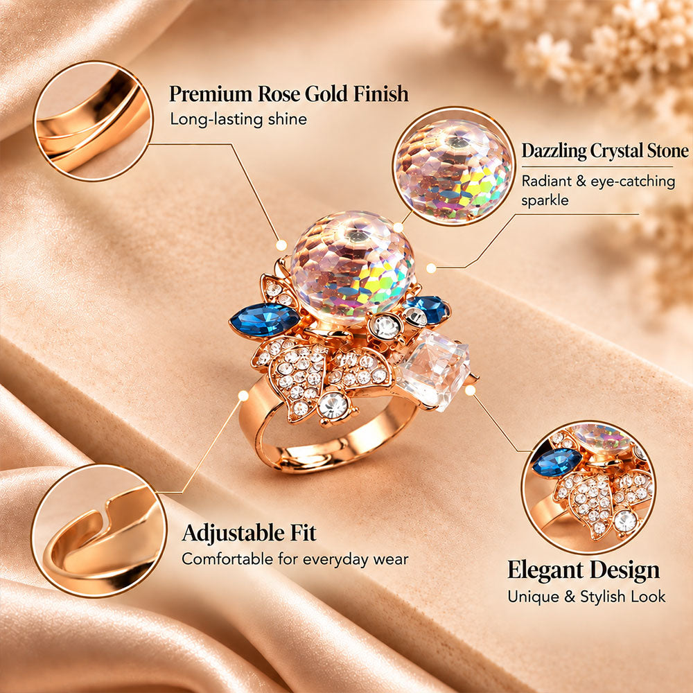 Luna Gleam- Stone studded metal ring