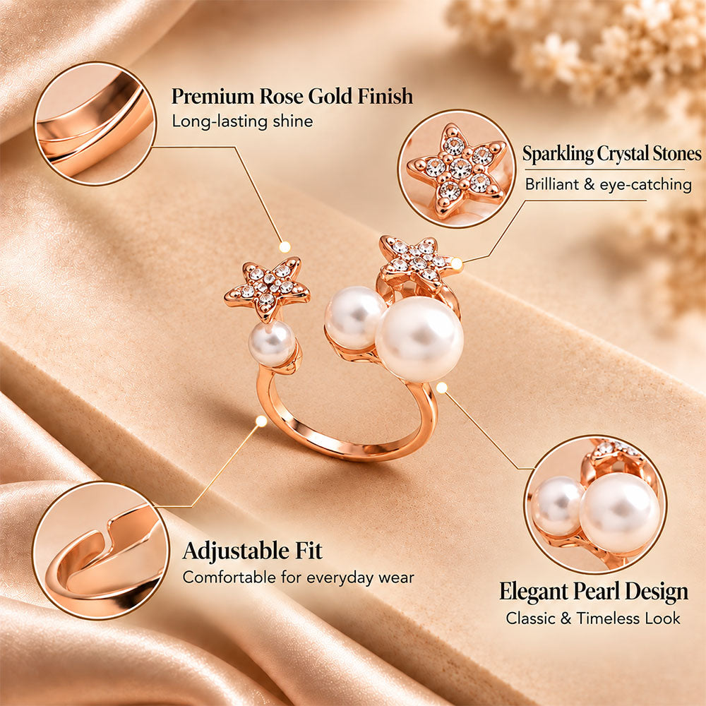 Twilight Spark- Peal studded Ring