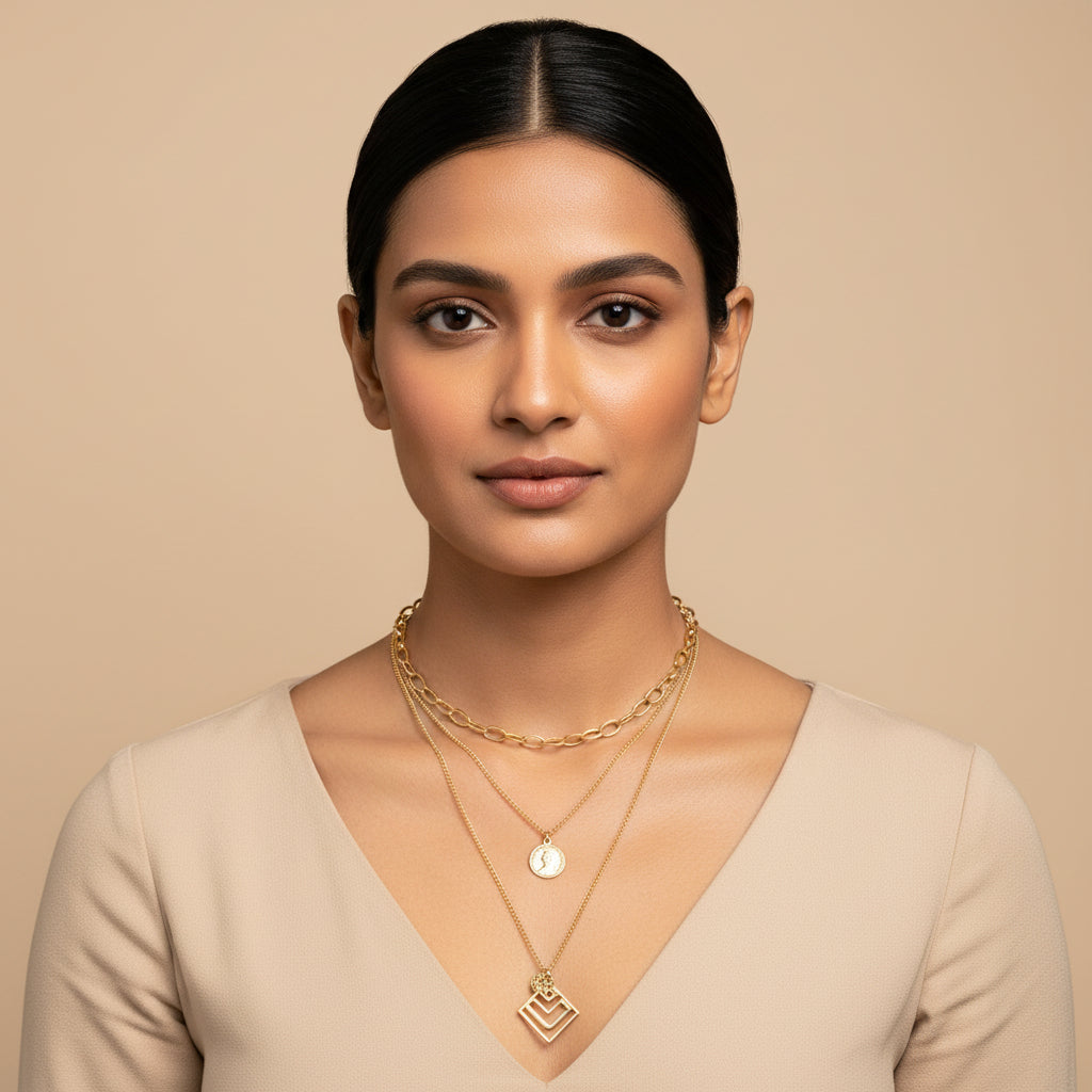 Dew Thread- golden  layered necklace