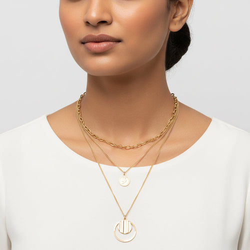 Aurora Flow- golden  layered necklace
