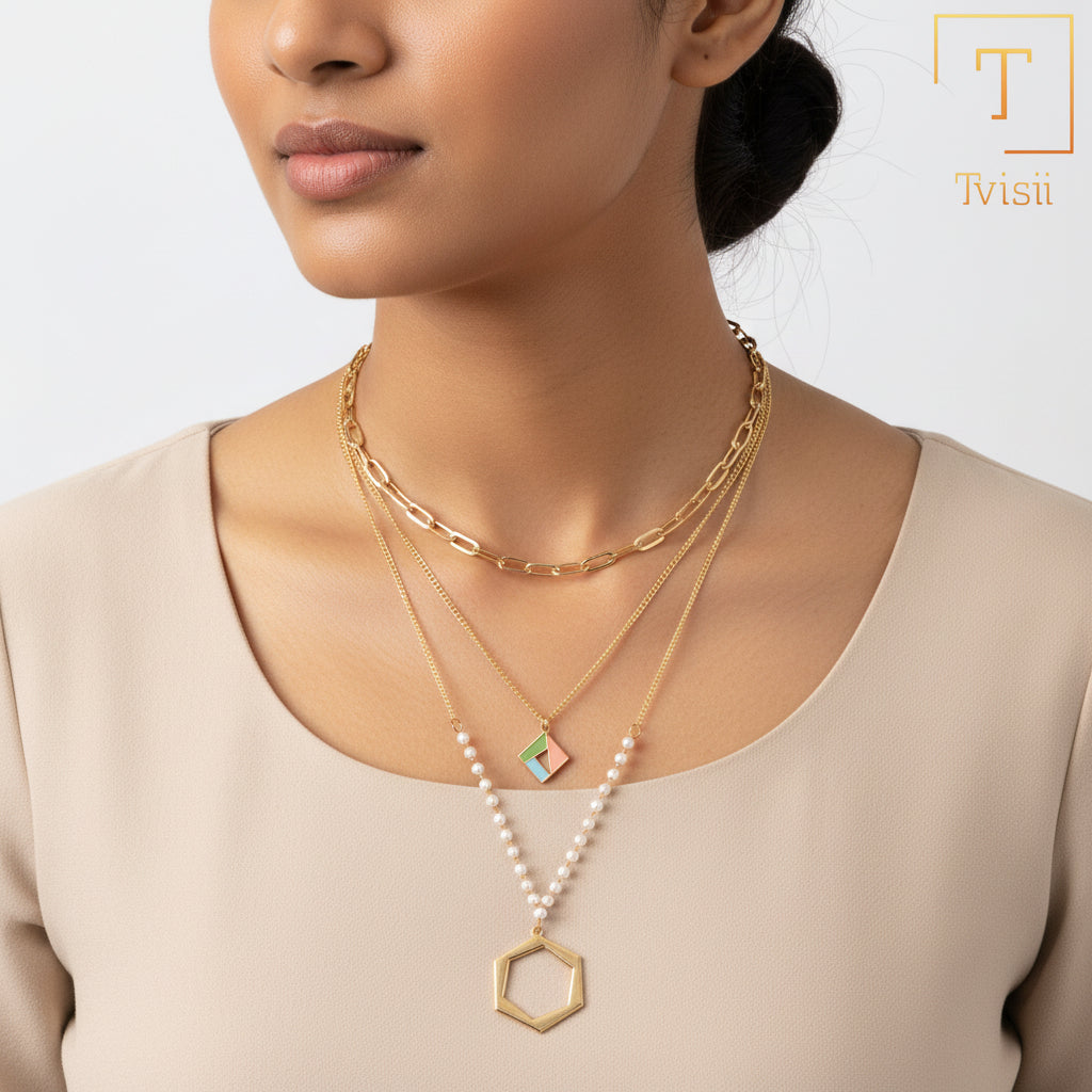 Glow Within- golden  layered necklace