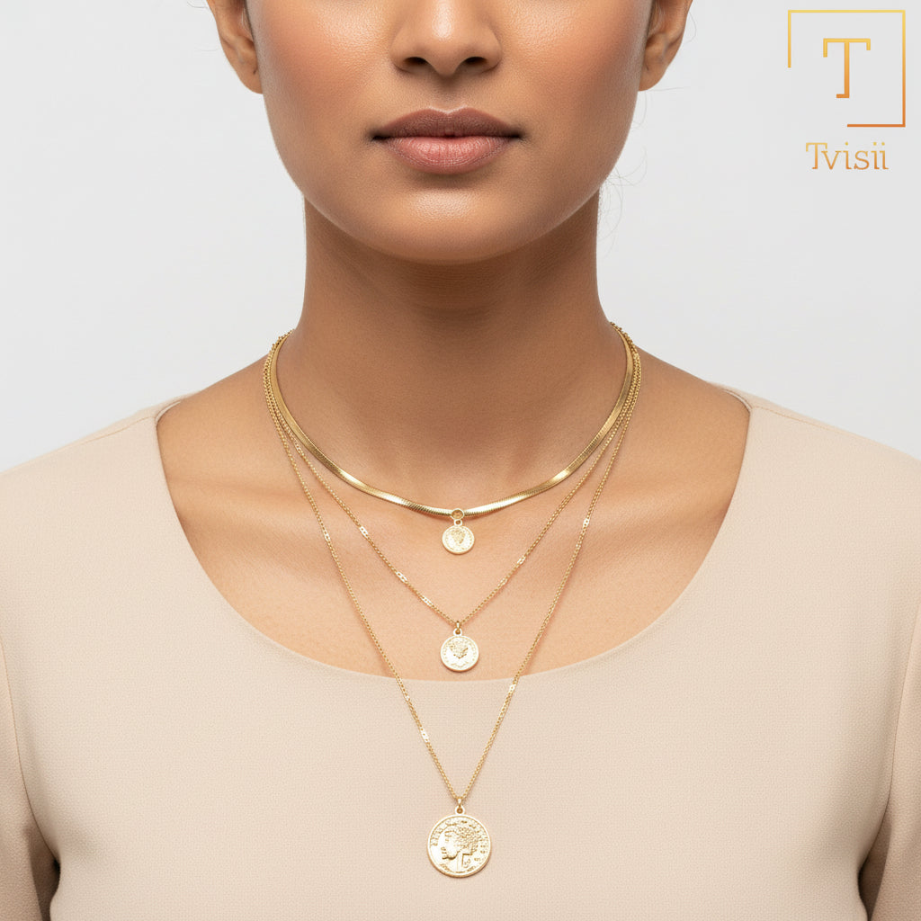 Sunleaf Thread- golden  layered necklace