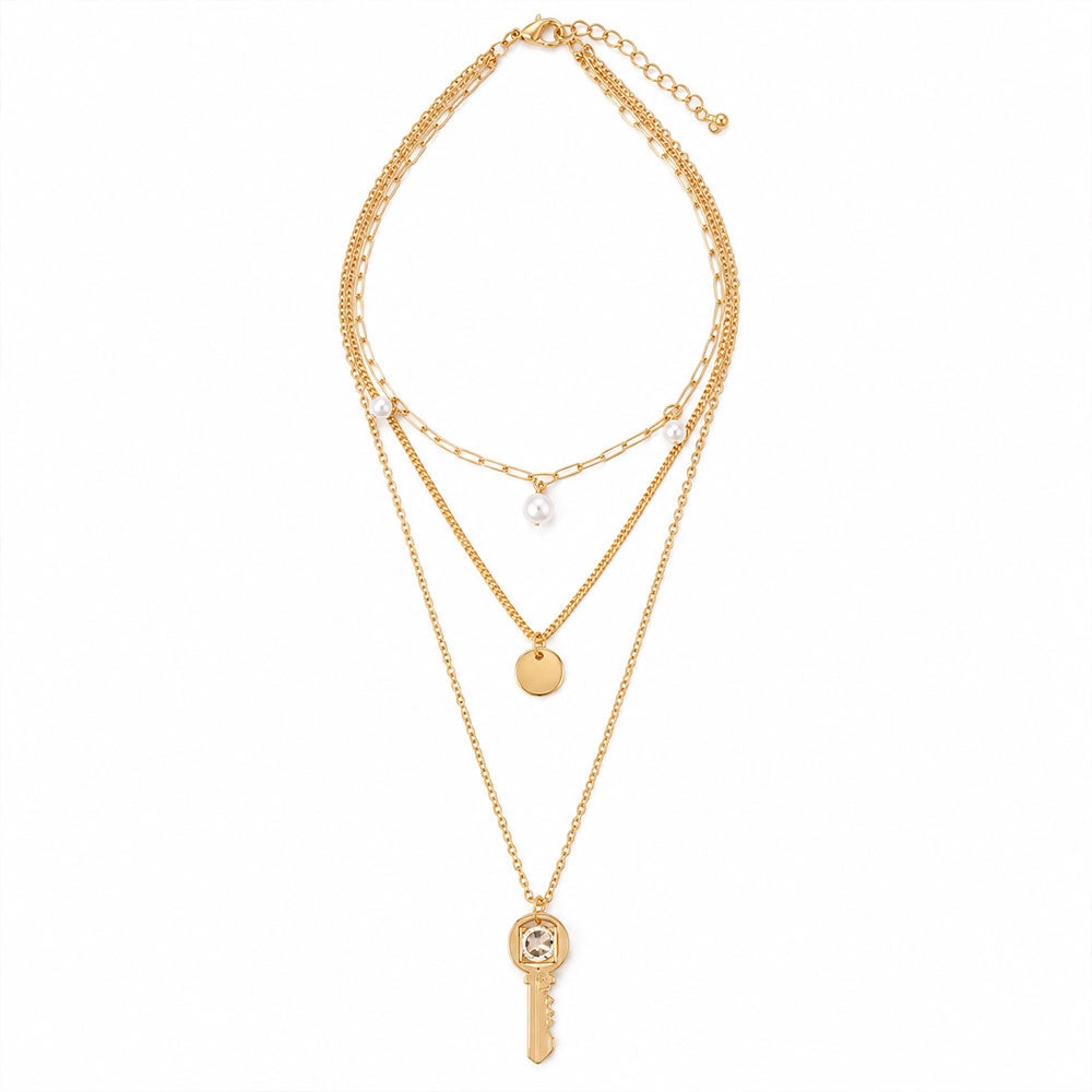 Amber Flow- golden  layered necklace