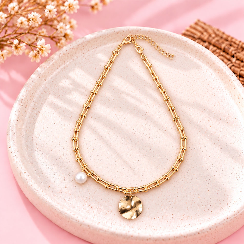 Sunkissed Layers- golden  layered necklace