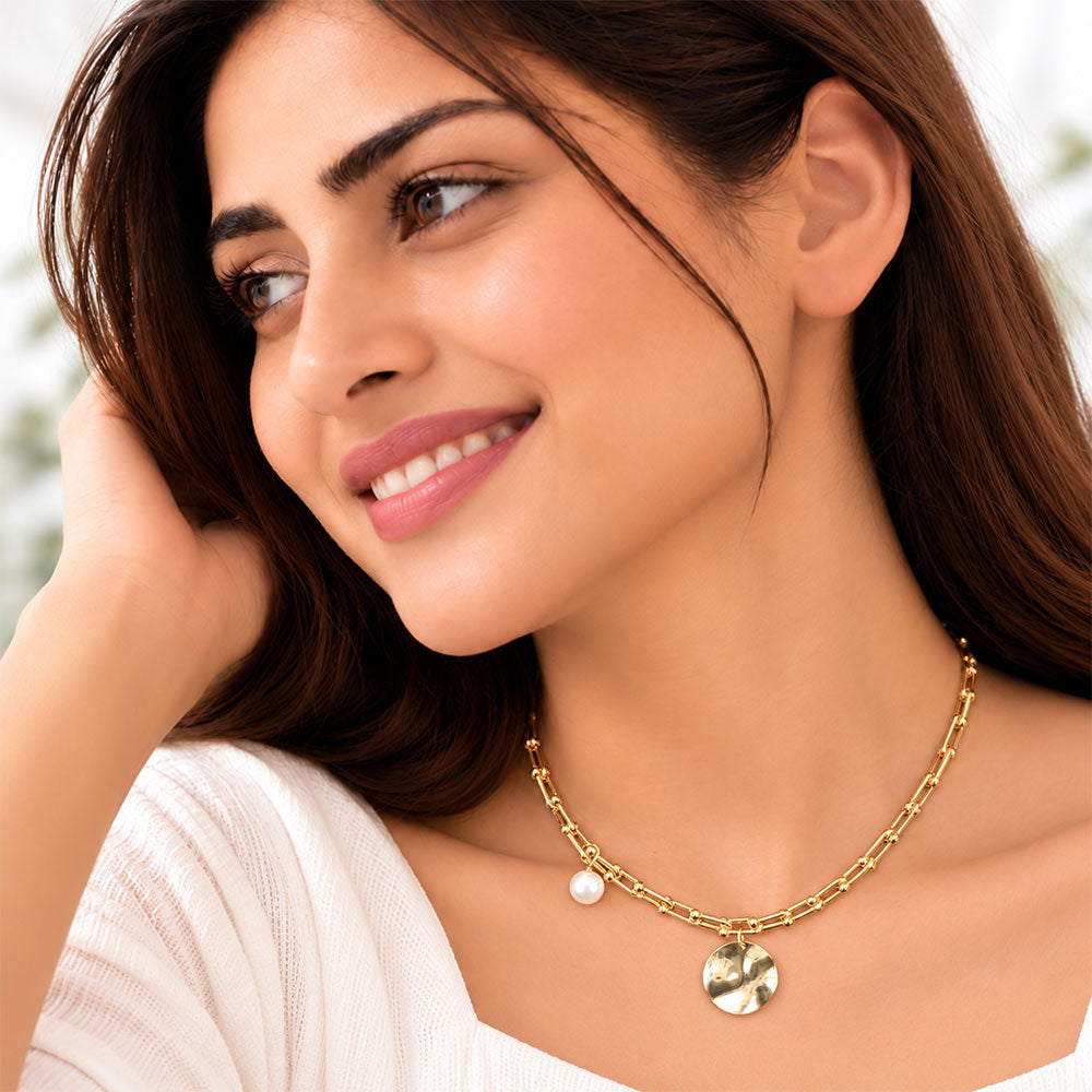 Sunkissed Layers- golden  layered necklace