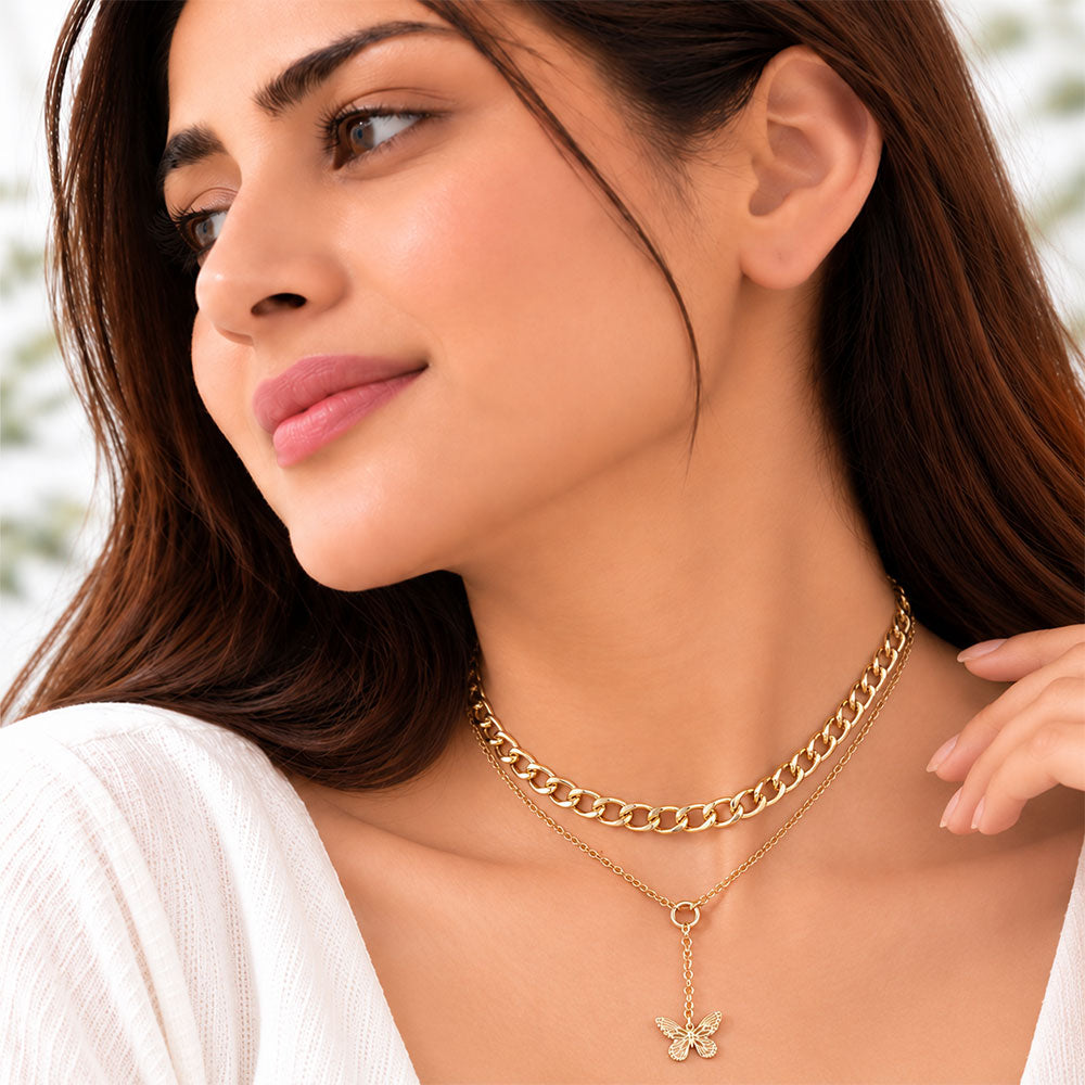 Forest Gleam- golden  layered necklace