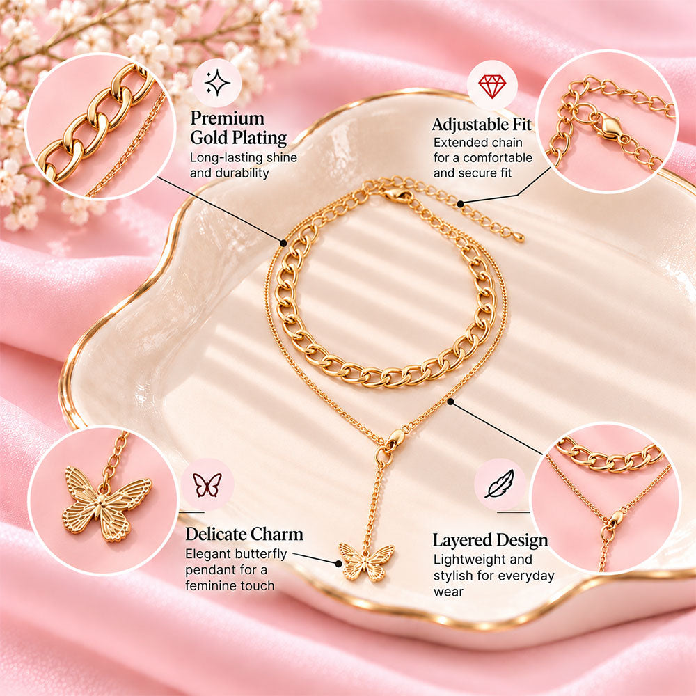 Forest Gleam- golden  layered necklace