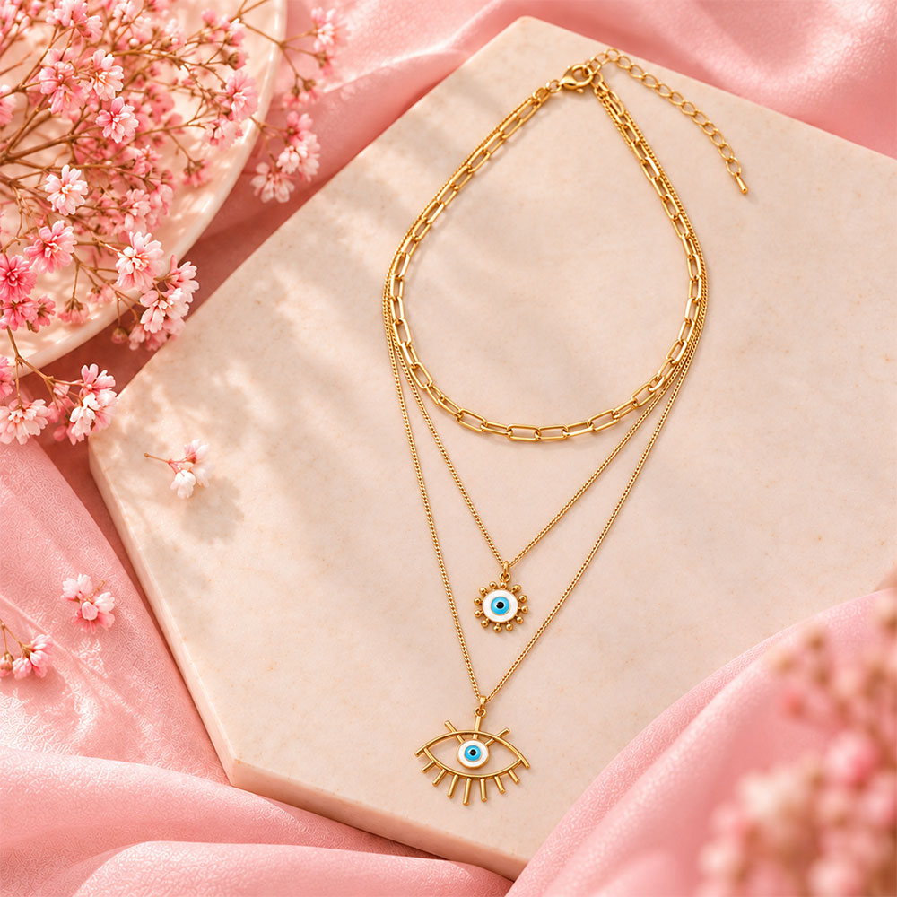 Sunpetal Thread- golden  layered necklace