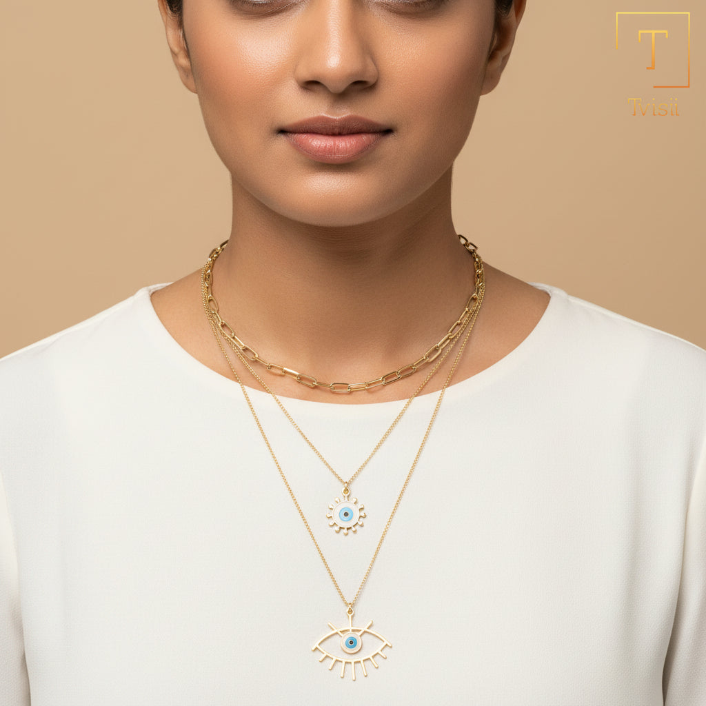 Sunpetal Thread- golden  layered necklace