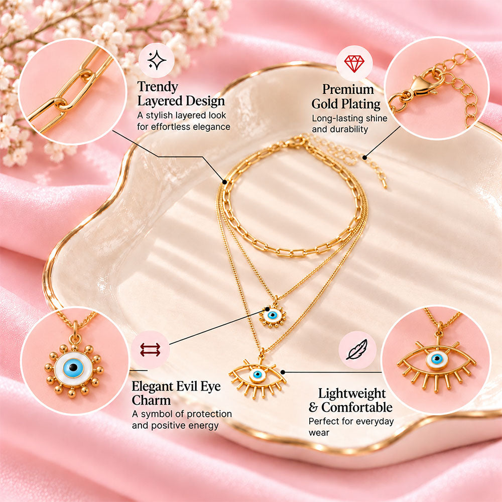 Sunpetal Thread- golden  layered necklace