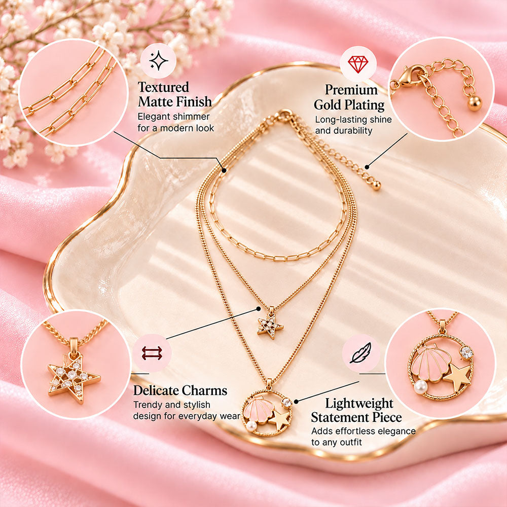Light Bloom- golden  layered necklace