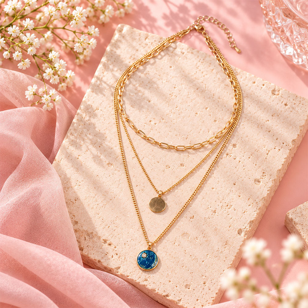 Golden Hour- golden  layered necklace
