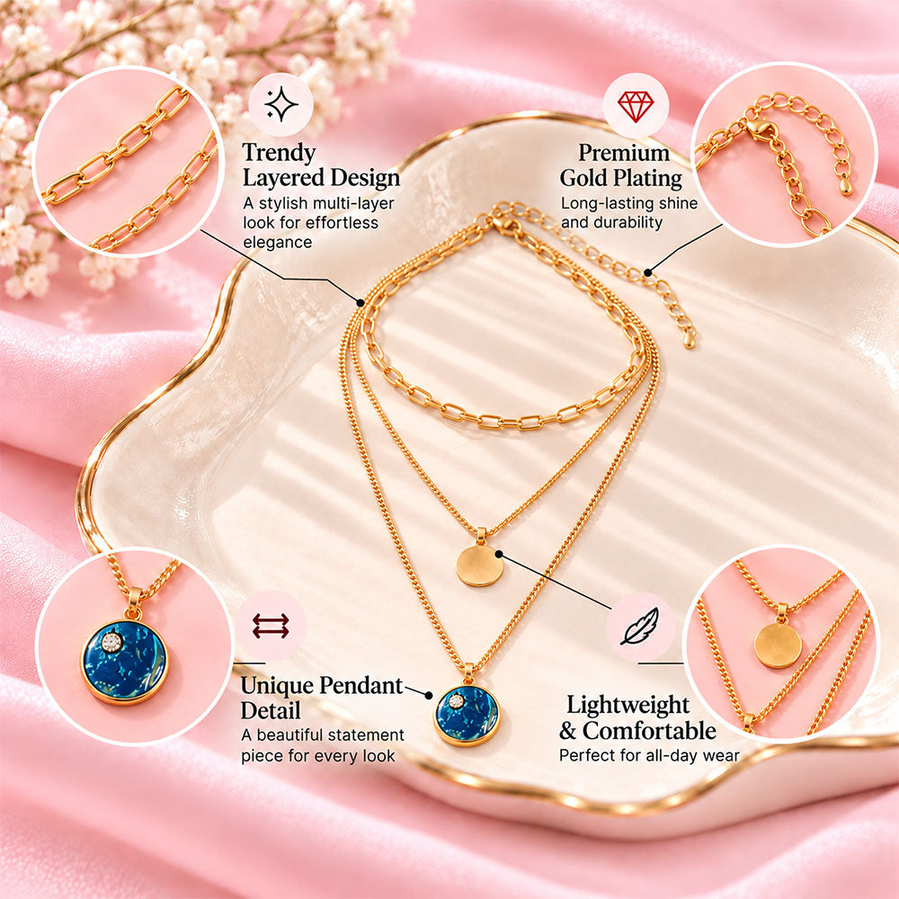 Golden Hour- golden  layered necklace