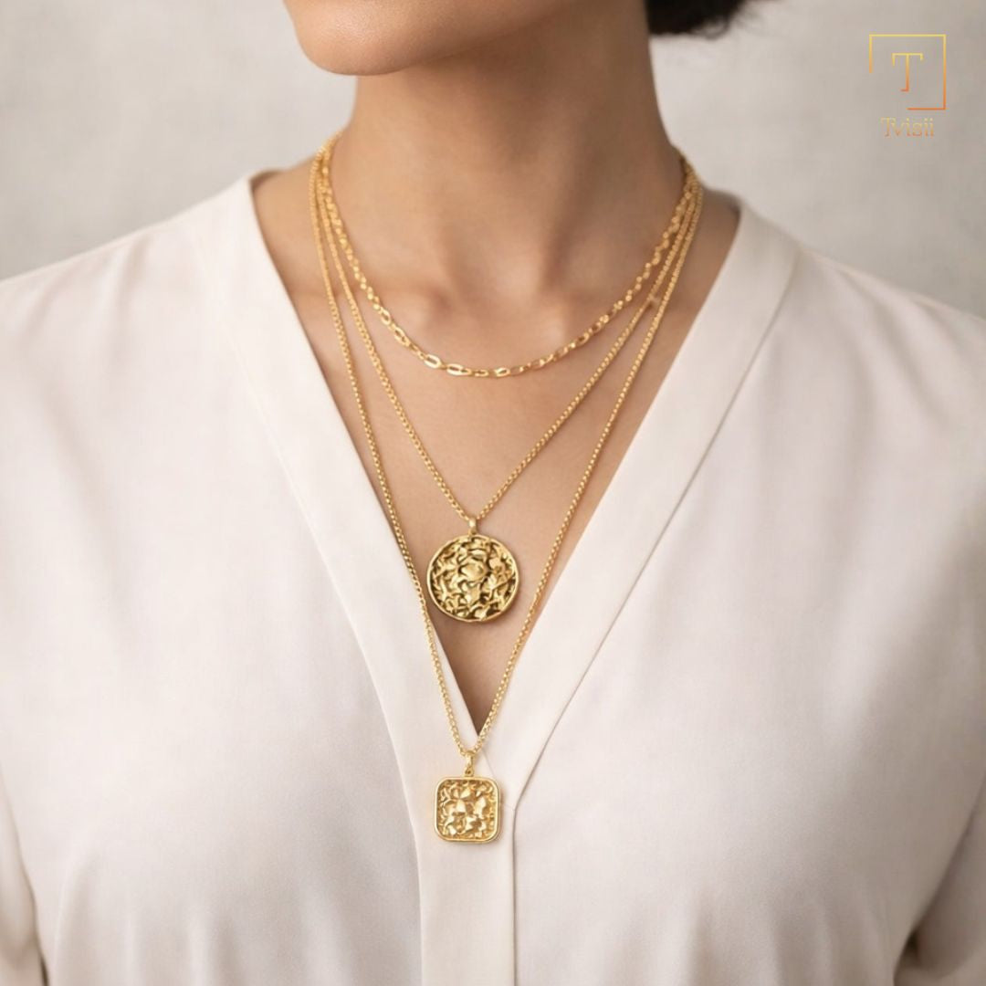 Sunbeam Layers- golden  layered necklace