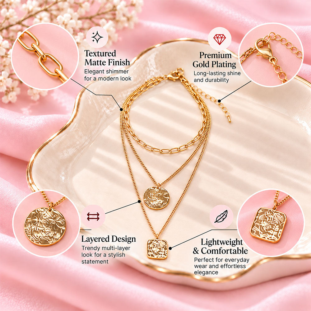 Sunbeam Layers- golden  layered necklace