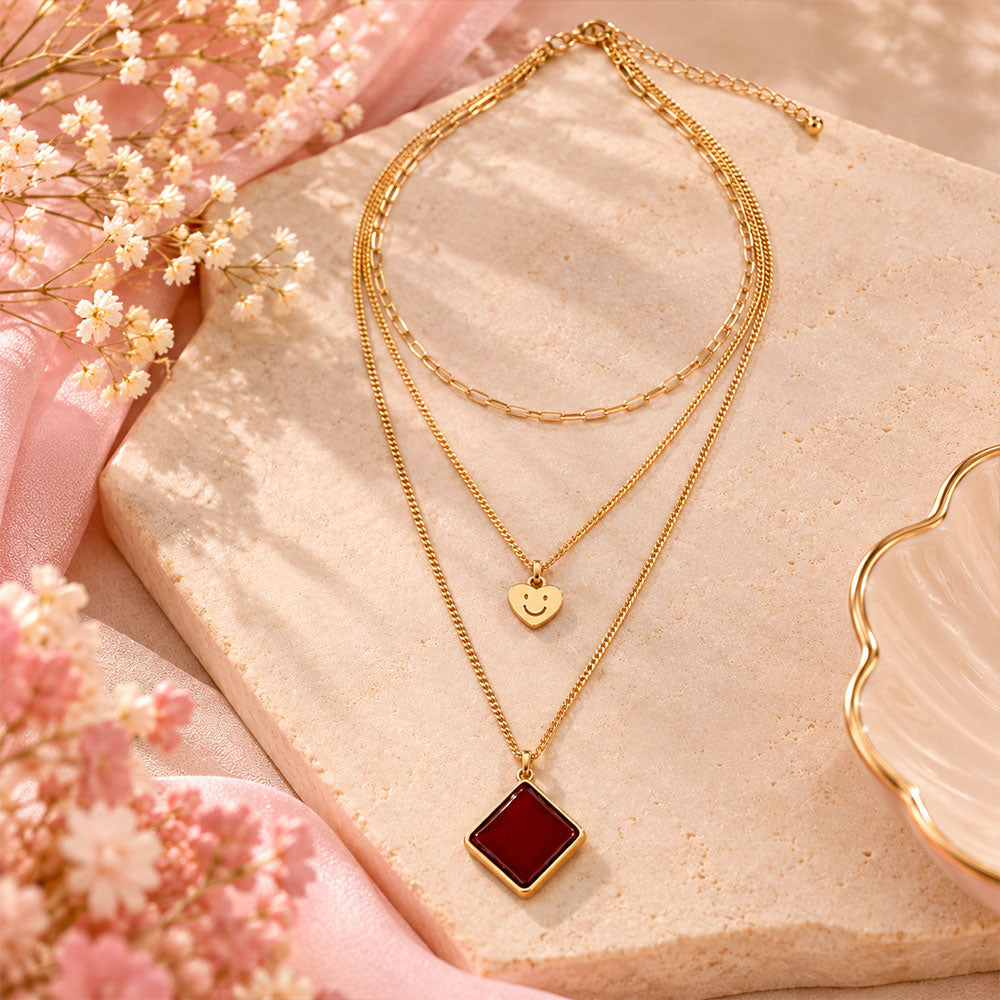 Halo Flow- golden  layered necklace