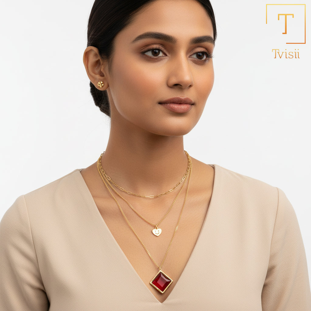 Halo Flow- golden  layered necklace