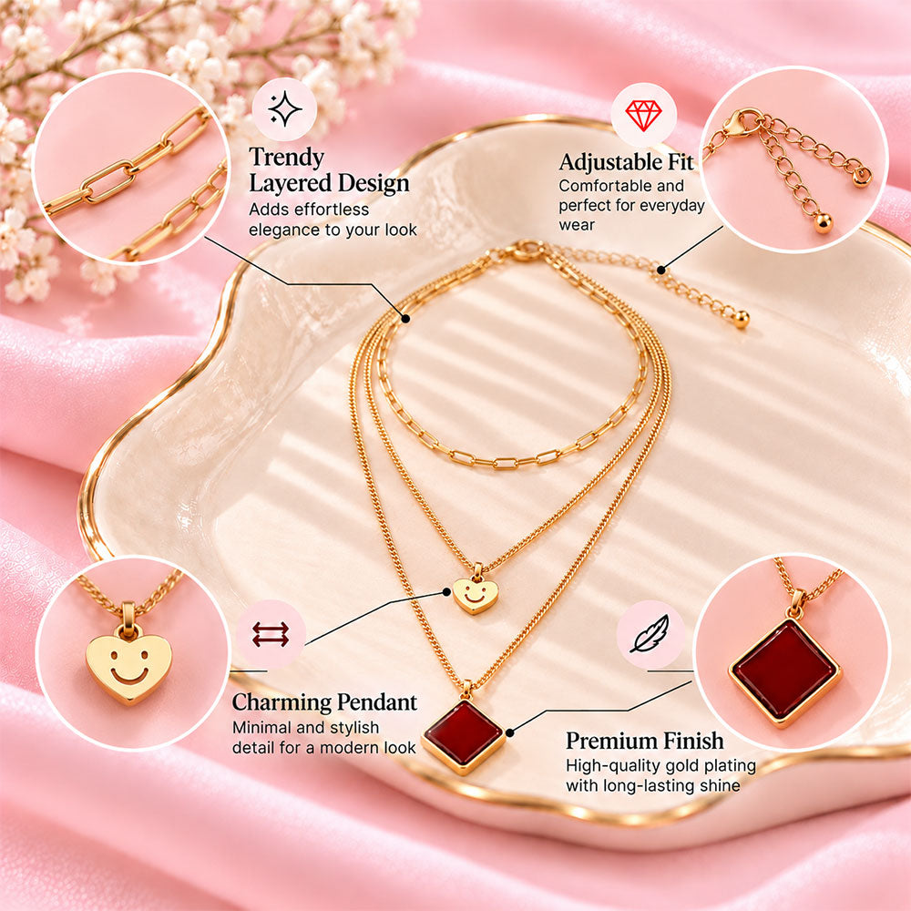 Halo Flow- golden  layered necklace