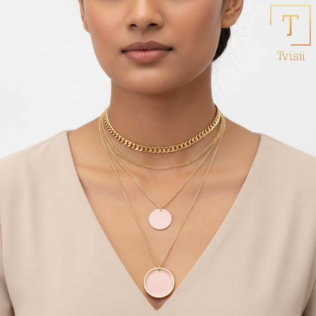 Soft Radiance- golden  layered necklace