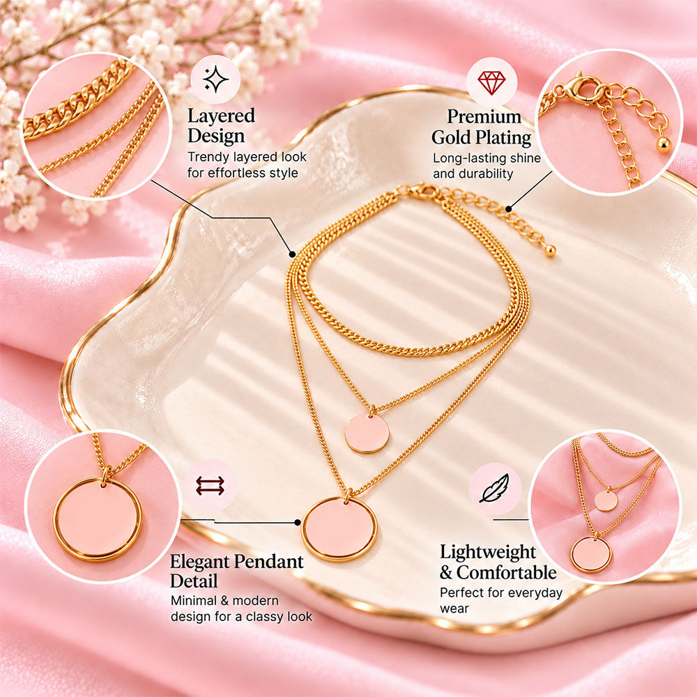 Soft Radiance- golden  layered necklace