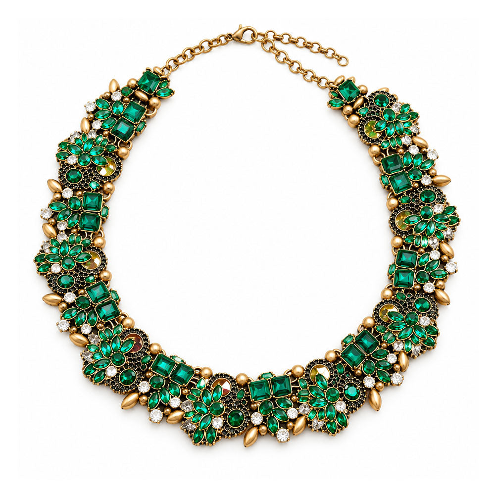 Sunlit Stones- Stone Studded Statement Neckpiece