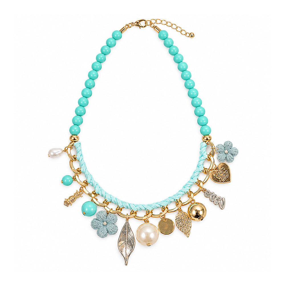 Aura Burst- Charm Studded Beaded Neckpiece