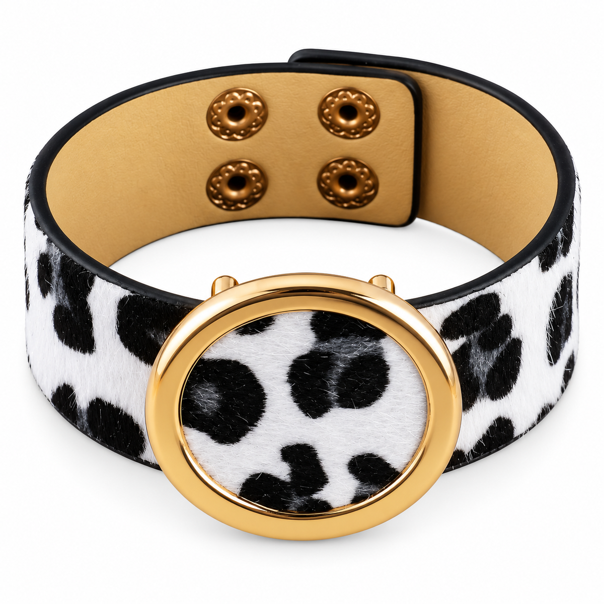 Earthbound Band- Animal Print leather bracelet