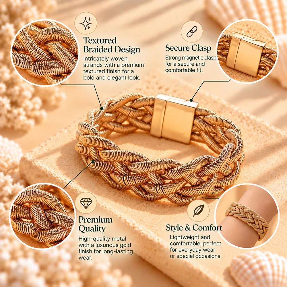 Bound Braid- Golden braided Bracelet