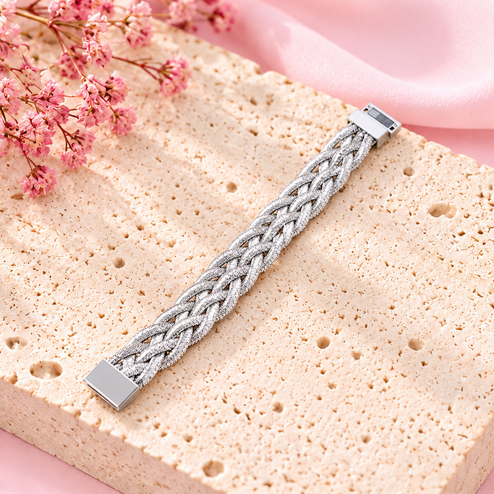Bound Braid- Silver braided Bracelet